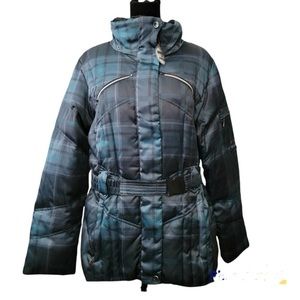 A.N.A. Down Puffer Plaid Winter Jacket Women's Size Large (No hood)